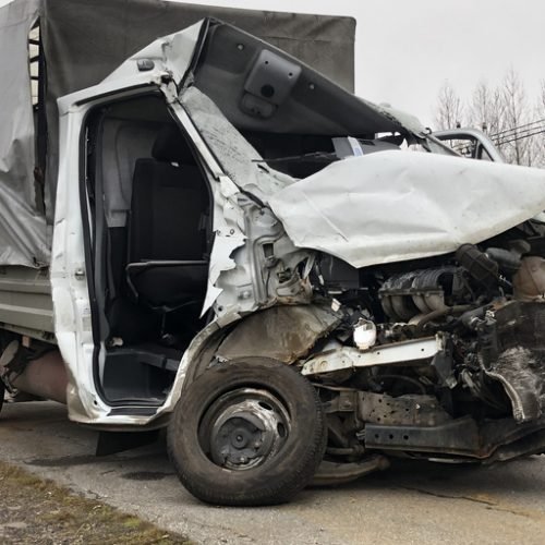 truck after a head-on car accident