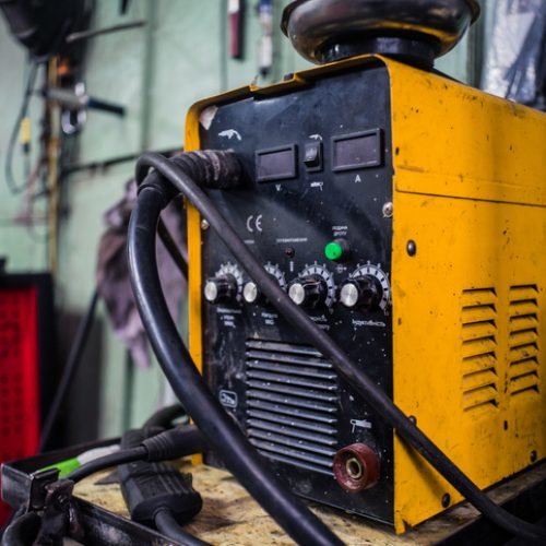 Welding MIG machine in yellow color