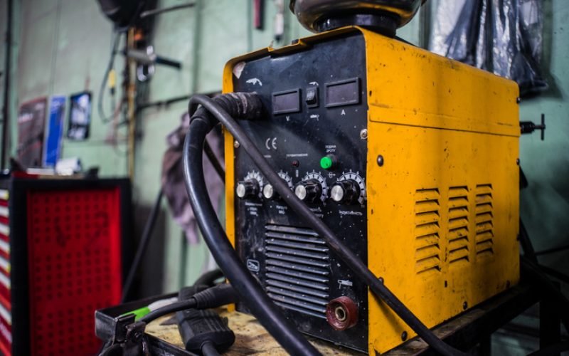 Welding MIG machine in yellow color