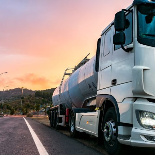 Tanker truck of dangerous goods