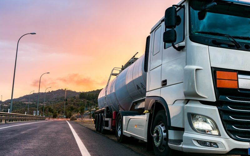 Tanker truck of dangerous goods